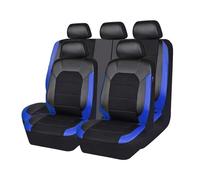Full Set Car Seat Covers For Chevrolet Aveo 2002-2021 2022 2023 2024 2025 2026, PU Leather Breathable Fabric Front Rear Seat Protectors Car Accessories, C/Black Blue