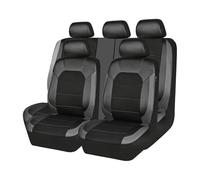 Full Set Car Seat Covers For Dodge Durango 2011-2020 2021 2022 2023 2024 2025 2026, PU Leather Breathable Fabric Front Rear Seat Protectors Car Accessories, B/Black Grey