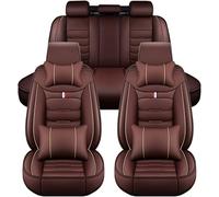 Full Set Car Seat Covers for VW Touareg/Touareg R R-Line/Touareg TSFI X SUV, Leather Full Surround Front Rear Seat Protectors Non-Slip Waterproof Durable Vehicle Seat Covers,Luxurious_Set-A_Coffee