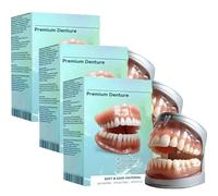 Full Set Dentures,New Generation Flexible Full Denture Solution,Premium Custom Dentures, for Men and Women Ideal, Soft and Comfortable (3 Set)