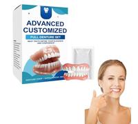 Full Set Dentures, Premium Custom Dentures False Teeth Set, Flexible Full Denture Solution, Advanced Customized Full Denture Set Denture Reliner Dentures with No Teeth Smile Confidently