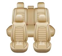 Full Set Of 5 Car Seat Covers,Fits For Mitsubishi ASX Eclipse Cross L200 Lancer Mirage Outlander Shogun,Universal Leatherette Car Seat Covers - Durable, Waterproof, Breathable Covers (Beige)