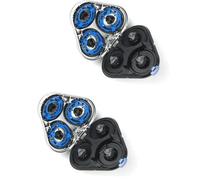 Full Set SH50 Silver Shaver Replacement Heads, Compatible For Philips S5000 S5370 S5140 S5050 S5210 S5095 S5110 S5140 S5400 S5510,Replacement Heads(2pcs)