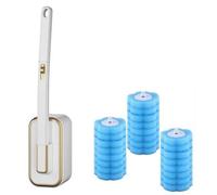 Full Set (Toilet Brush + Base + 24Pcs Refills) Disposable Toilet Brush Set With 24 Refills