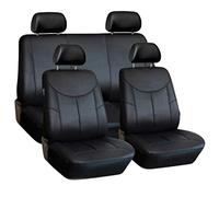 Full Set Universal Car Seat Covers Premium Black Faux PU Leather Front and Back Seat Protectors Fits Most Car Truck Van SUV