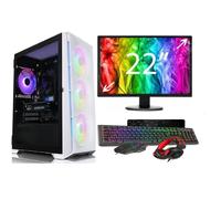 (Full Set Up) Gaming PC Bundle: Intel Core i3/ 16GB RAM / 1TB+128GB SSD / GT730 2GB / 22" Monitor / WINDOWS 10 / Luna WHITE