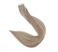 Full Shine Pure Blonde Hair Tape In Human Extensions 20pcs Adhesive Skin Weft Glue On Machine Made Seamless Easy To Use(14 inches,18p613)