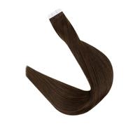 Full Shine Pure Blonde Hair Tape In Human Extensions 20pcs Adhesive Skin Weft Glue On Machine Made Seamless Easy To Use(18 inches,4 Medium Brown)