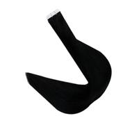 Full Shine Pure Blonde Hair Tape In Human Extensions 20pcs Adhesive Skin Weft Glue On Machine Made Seamless Easy To Use(16 inches,1 Jet Black)
