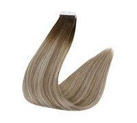 Full Shine Tape In Hair Extensions Glue On Human Adhesive Machine Made Easy To Use(20 pcs,18 INCHES_3 8 22)
