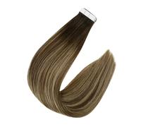 Full Shine Tape In Hair Extensions Glue On Human Adhesive Machine Made Easy To Use(60 pcs,22 INCHES_2 3 27)