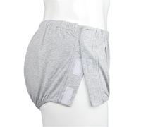 Full Side Open Tear Away Underwear Briefs, Reusable Adhesive Underwear, Elastic Waistband Suitable for The Elderly(Men's Gray,XL)