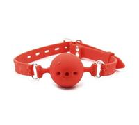 Full Silicone Breathable Ball Gag,Bondage Open Mouth Gags,Adult Sex Toys for Couple Adult Game Red L