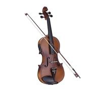Full Size 4/4 Acoustic Electric Violin Fiddle Solid Wood Body Fingerboard Pegs Tailpiece Shoulder Rest 4/4 Fiddle SET (Color : Brown)