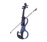 Full Size 4/4 Solid Wood Electric Violin Fiddle Ebony Fingerboard Pegs Chin Rest Tailpiece Whole Set (Color : Blue)
