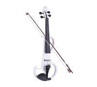 Full Size 4/4 Solid Wood Electric Violin Fiddle Ebony Fingerboard Pegs Chin Rest Tailpiece Whole Set (Color : White)
