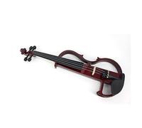 Full Size 4/4 Violin Fiddle Solid Wood Electric Mute With Case Headphone Cable Fittings (Color : Crimson)