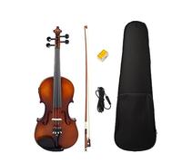 Full Size Acoustic Electric Violin Set With Passive Fiddle Install Students Adults With Case Shoulder Rest Bow Strings (Color : Wood)