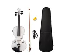 Full Size Acoustic Electric Violin Set With Passive Fiddle Install Students Adults With Case Shoulder Rest Bow Strings (Color : White)