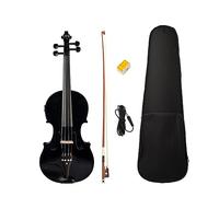 Full Size Acoustic Electric Violin Set With Passive Fiddle Install Students Adults With Case Shoulder Rest Bow Strings (Color : Bk)