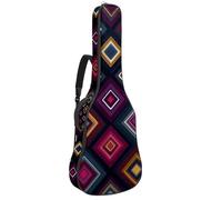 Full Size Acoustic Guitar Bag, 1 cm Thick Padding Guitar Case Waterproof 40 41 42 Inch, Art Geometrical Abstract Pattern