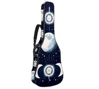 Full Size Acoustic Guitar Bag, 1 cm Thick Padding Guitar Case Waterproof 40 41 42 Inch, Art Lunar Phases and Moon in Space Astrology Background