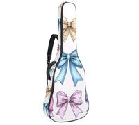 Full Size Acoustic Guitar Bag, 1 cm Thick Padding Guitar Case Waterproof 40 41 42 Inch, Cute Girly Bows and Colorful Ribbons