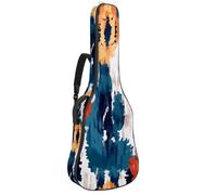 Full Size Acoustic Guitar Bag, 1 cm Thick Padding Guitar Case Waterproof 40 41 42 Inch, Ethnic Boho Colors Abstract Background