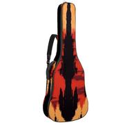 Full Size Acoustic Guitar Bag, 1 cm Thick Padding Guitar Case Waterproof 40 41 42 Inch, Ethnic Boho Colors Abstract Background