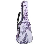 Full Size Acoustic Guitar Bag, 1 cm Thick Padding Guitar Case Waterproof 40 41 42 Inch, Floral Herbs and Spices on Lilac