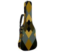 Full Size Acoustic Guitar Bag, 1 cm Thick Padding Guitar Case Waterproof 40 41 42 Inch, Gold Sage Green Grey and Black Diamonds