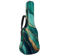 Full Size Acoustic Guitar Bag, 1 cm Thick Padding Guitar Case Waterproof 40 41 42 Inch, Marble Texture Wavy Gold Lines Background