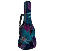 Full Size Acoustic Guitar Bag, 1 cm Thick Padding Guitar Case Waterproof 40 41 42 Inch, Seamless Maple Leaf and Dragonflies