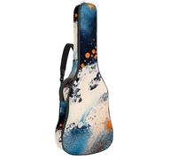 Full Size Acoustic Guitar Bag, 1 cm Thick Padding Guitar Case Waterproof 40 41 42 Inch, Watercolor Abstract Splash Color Texture