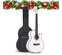 Full Size Acoustic Guitar Bundle for Beginners with Gig Bag, Strap, Tuner, and Cutaway Design