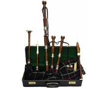 Full Size Bagpipe Set with Mackenzie Tartan Cover | Synthetic Bag, Accessories, and Free Carry Case | Scottish Bagpipes