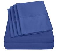 Full Size Bed Sheets - 6 Piece 1500 Supreme Collection Fine Brushed Microfiber Deep Pocket Full Sheet Set Bedding - 2 Extra Pillow Cases, Great Value, Full, Royal Blue