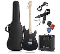 Full Size Black Electric Guitar with Amp, Case and Accessories Pack Beginner Starter Package