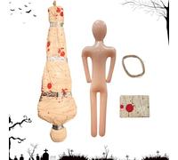 Full Size Body Mannequin - Dead Body Halloween Prop | Realistic Dead Halloween Decor | Inflatable Corpse | Life-Size Bloody Realistic Horror Ornaments for Fence Party Crime Scene Setup