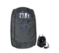 Full Size Body Portab Steam Sauna SPA Tent, Mini Room Bath 1000W 2.0L Black Steamer Pot Cabin Ease Insomnia Weight Loss for Home Use(WS)