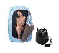 Full Size Body Portab Steam Sauna SPA Tent, Mini Room Bath 1000W 2.0L Black Steamer Pot Cabin Ease Insomnia Weight Loss for Home Use(Blu)