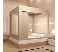 Full Size Bunk Bed Canopy Tent, Breathable Indoor Sleep Tent with 3-Door Design, Portable Light-Reducing Bed Curtain for Privacy Space