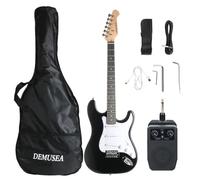 Full size electric guitar black color with 5W mini amplifier portable travel set suitable for beginner starter (BKST-30)