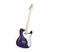 Full Size Electric Guitar Semi Hollow Body Single F Hole Printed Purple Beginner Electric Guitar
