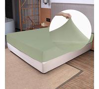 Full Size Fitted Sheet Only - 4-Way Stretch Jersey Knit, T-Shirt Feeling & Ultra Soft, Wrinkle Free, Non-Slip & Snug Fit for Mattress (Deep: 5"-16") - Sage Green, Full