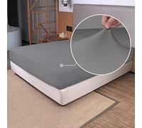 Full Size Fitted Sheet Only - Bed Sheets, 4-Way Stretch Knit, Snug Fit, Wrinkle Free & Stay in Place, No More Slipping Off for Mattress, Soft & Comfortable - Light Gray, Full