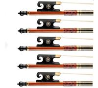 Full Size For Violin Bow 5pcs/1pack 4/4 Violin Pernambuco Bows Round Stick Horsehair Horn Screws Inlay Fast Response