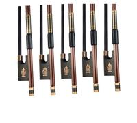 Full Size For Violin Bow 5pcs/1set 4/4 Violin Bow Round Stick Ebony Pattern Inlay Golden Wire And Black Silk Winding Advanced Bow