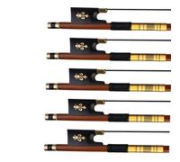 Full Size For Violin Bow 5pcs/1set Bow Black Horsehair Ebony Fleur-de-lis Inlay For 4/4 Violin