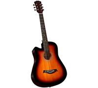 Full Size Guitar Acoustic Guitar Student Practice Classical Guitar Soft Sound Music Rock Stage Performance Can Carry Metal Steel String Beginner Acoustic Guitar Starter Package Student G (Orange Long)